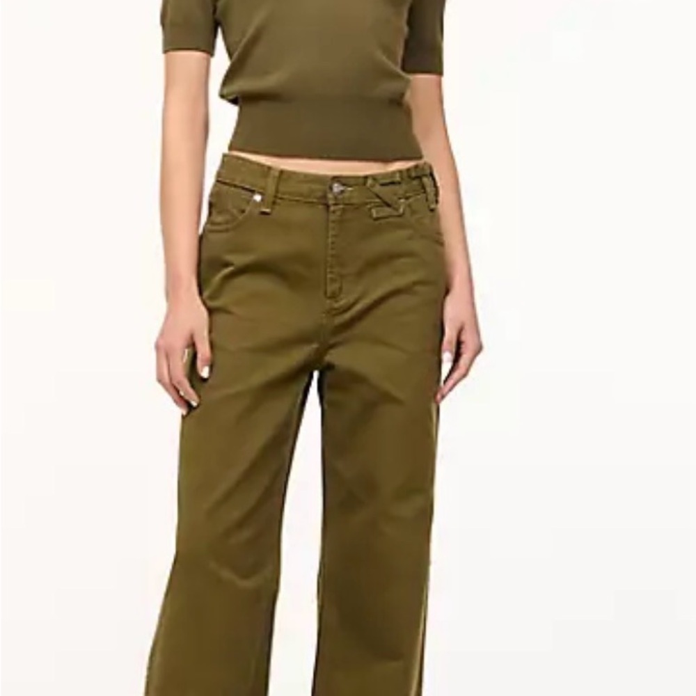 Wrangler + STAUD Olive Wide Leg Jeans